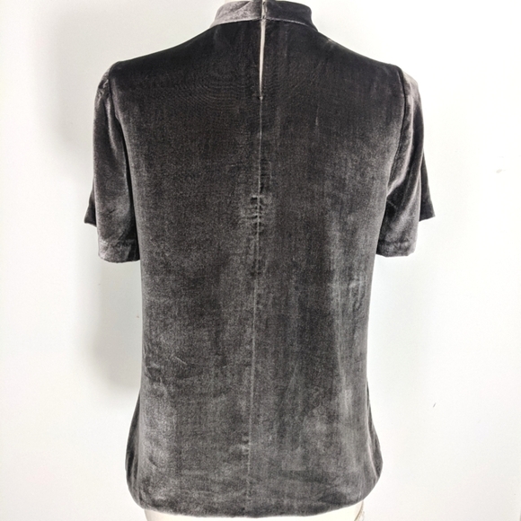 MADEWELL Mushroom Grey Velvet Top with Choker Neckline S - Picture 5 of 12